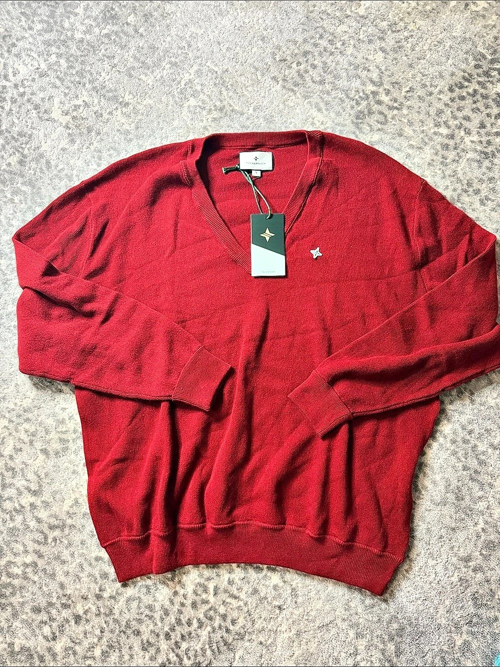 Tuckernuck Red Wilma V-Neck Sweater
